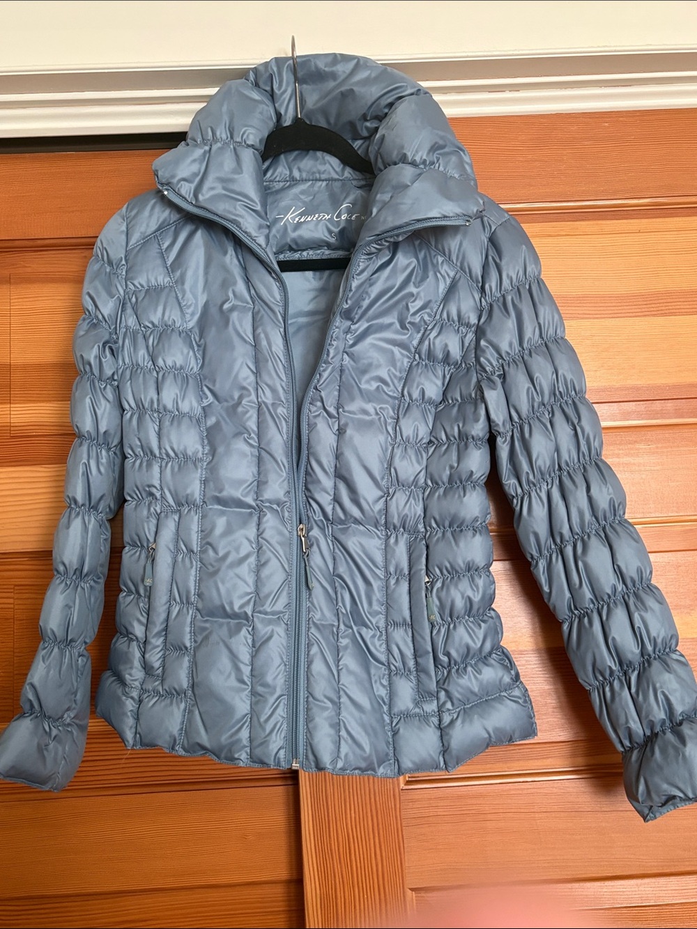 Kenneth Cole Slate Blue Quilted Puffer Jacket
